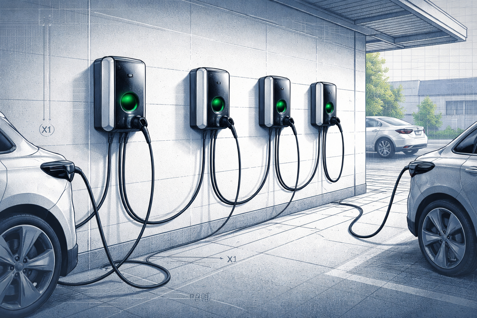 Sistema multi-wallbox per autorimessa condominiale con gestione centralizzata